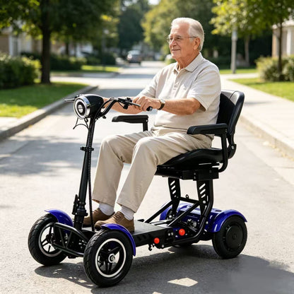 Foldable 10" 4 Wheel E-scooter 500w Dual Motor Lightweight With Basket For Seniors Elderly Daily Travel Us Warehouse Stock