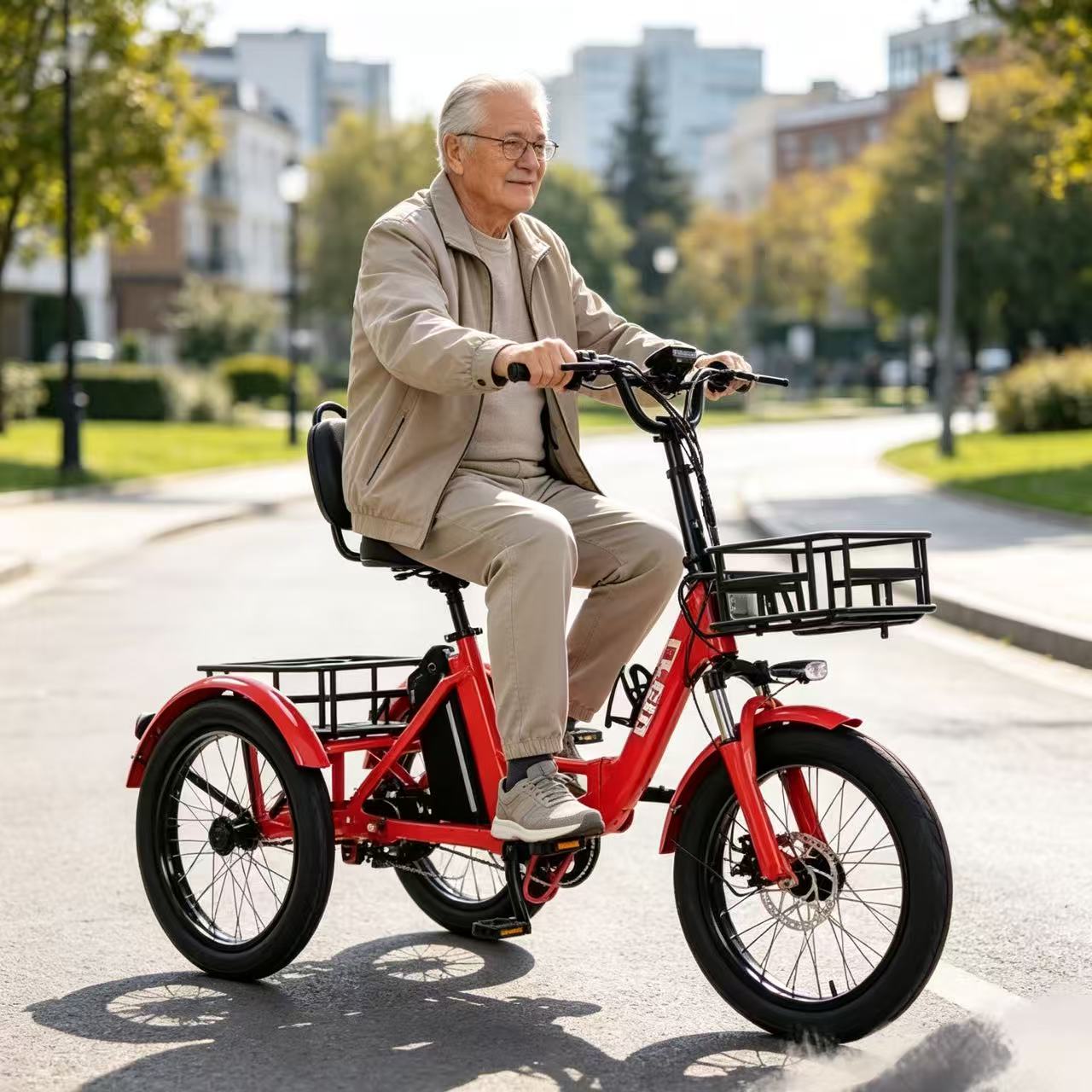 Folding 3-Wheel Electric Tricycle for Adults | 350W 48V Fat Tire Electric Trike | UL2272 Certified | US Warehouse Ready Stock