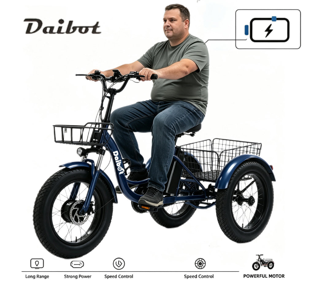 Electric Tricycle For Adult 3 Wheels 500w 48v Fat Tire Electric Cargo Bicycle Ladies Waterproof And Anti-theft Battery Removable