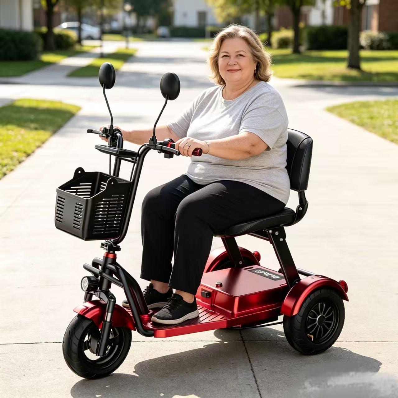 Portable Foldable 3 Wheel Mobility Tricycle 1000w 48v Detachable Battery Preassembled For Elderly Adults Us & Eu Warehouse Stock