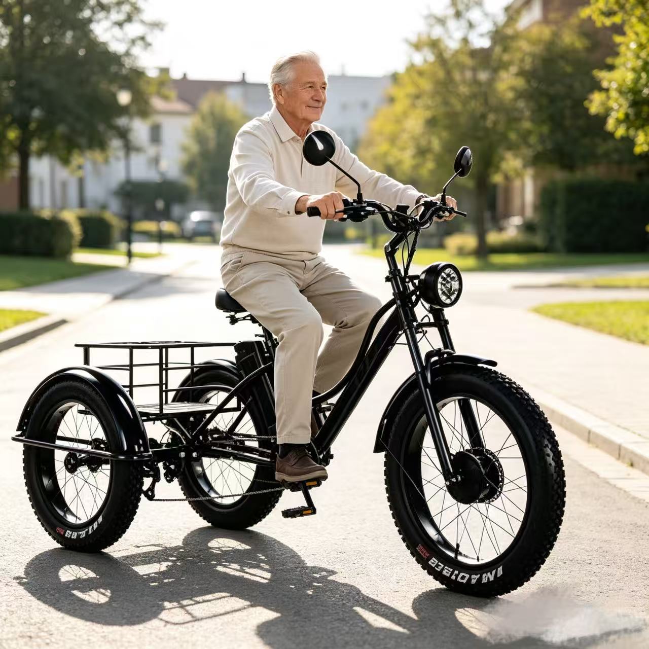 3 Passenger Family Electric Tricycle With Lcd Display 7-speed Removable Lithium Battery Safe Daily Ride For Adults
