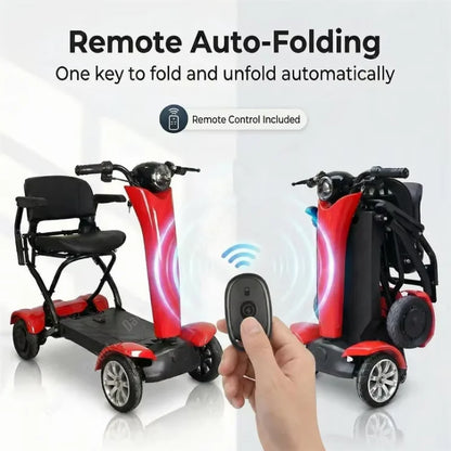 Auto Fold Dual Motor 4-wheel Electric Scooter 36v 500w Lightweight 40-60km Range Unisex Portable Mobility Vehicle Elderly Riders - Buy  Product on Alibaba.com