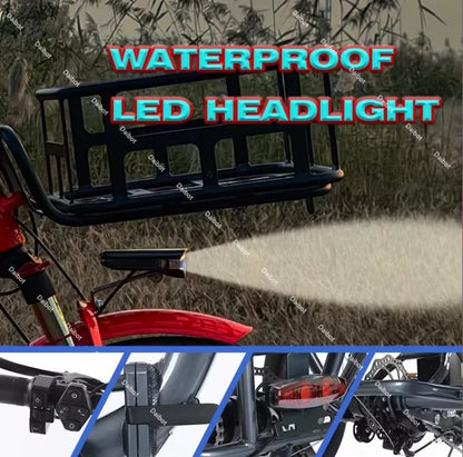 350w Fat Tire Blue Small Electric Tricycle Folding Adults 3 Wheel Cargo Booster Removable Lithium Battery Brushless Motor - Buy  Product on Alibaba.com