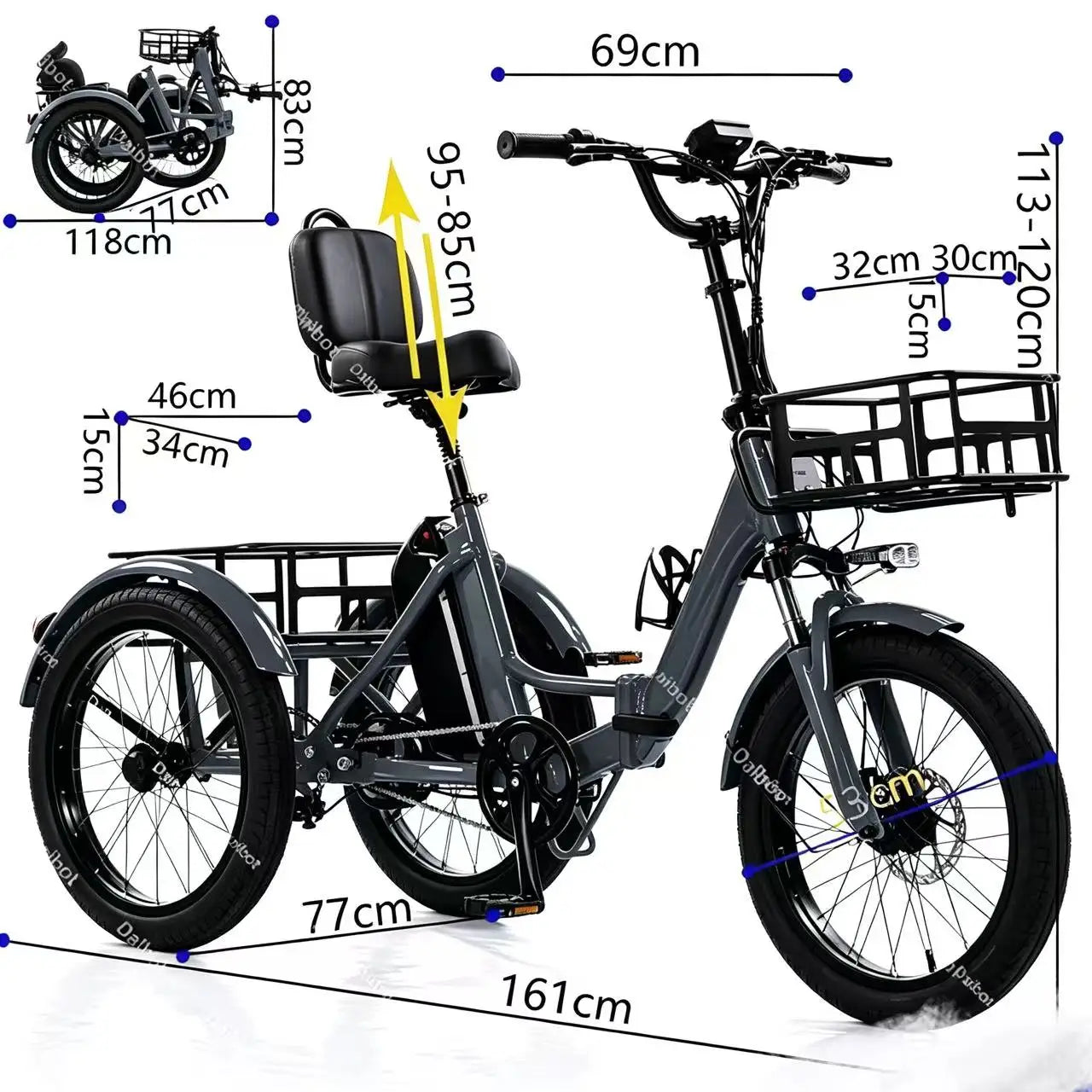 Foldable 3 Wheel Electric Tricycle Fat Tire 250w Eu/350w Us,Detachable Battery Ul2272 Seniors Us Warehouse Ready Stock - Buy  Product on Alibaba.com