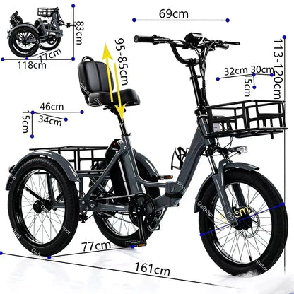 Foldable 3 Wheel Electric Tricycle Fat Tire 250w Eu/350w Us,Detachable Battery Ul2272 Seniors Us Warehouse Ready Stock - Buy  Product on Alibaba.com