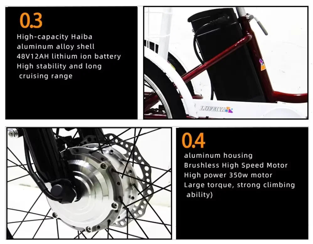 Adult 3 Wheel Electric Tricycle Lithium Battery 12a 350w 24 Inch Pull Basket 7-speed Carbon Steel Frame Disc Brakes Front Hub - Buy  Product on Alibaba.com