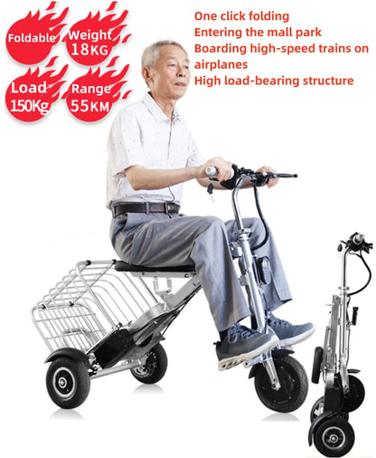 3 Wheel Foldable Electric Tricycle Scooter For Senior 250w 36v Mini Lightweight Electric Scooter With Basket Removable Battery - Buy  Product on Alibaba.com