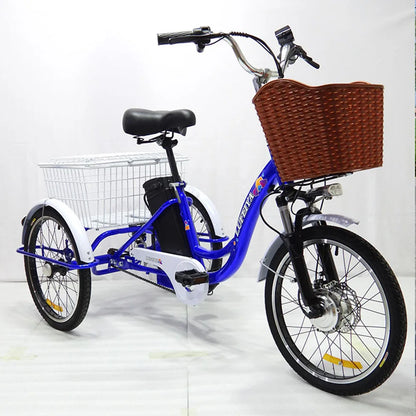 Adult 3 Wheel Electric Tricycle Lithium Battery 12a 350w 24 Inch Pull Basket 7-speed Carbon Steel Frame Disc Brakes Front Hub - Buy  Product on Alibaba.com