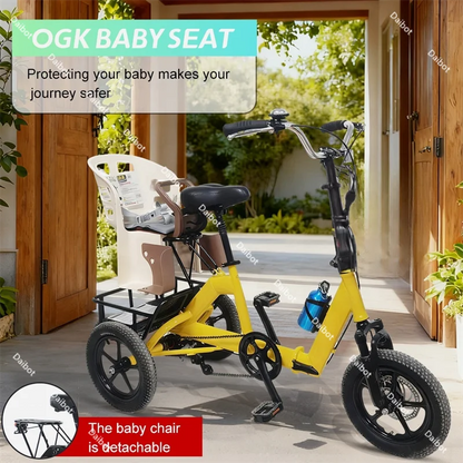 14inch 350w 48v Three Wheel Electric Tricycle Foldable Adult Child Seat Blue/yellow Mini Family Lithium Battery Dual Disc Brake - Buy  Product on Alibaba.com