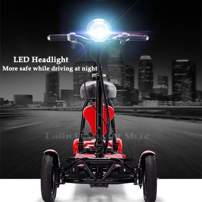 Folding All Terrain 4-wheel Electric Scooter With Basket & Baby Seat For Family Adults Daily Travel,Us Eu Warehouse Ready Stock - Buy  Product on Alibaba.com