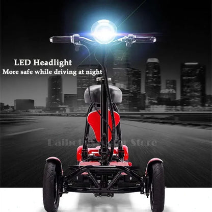 Folding All Terrain 4-wheel Electric Scooter With Basket & Baby Seat For Family Adults Daily Travel,Us Eu Warehouse Ready Stock - Buy  Product on Alibaba.com