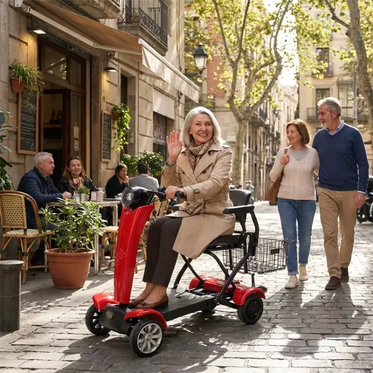 Auto Fold Dual Motor 4-wheel Electric Scooter 36v 500w Lightweight 40-60km Range Unisex Portable Mobility Vehicle Elderly Riders - Buy  Product on Alibaba.com