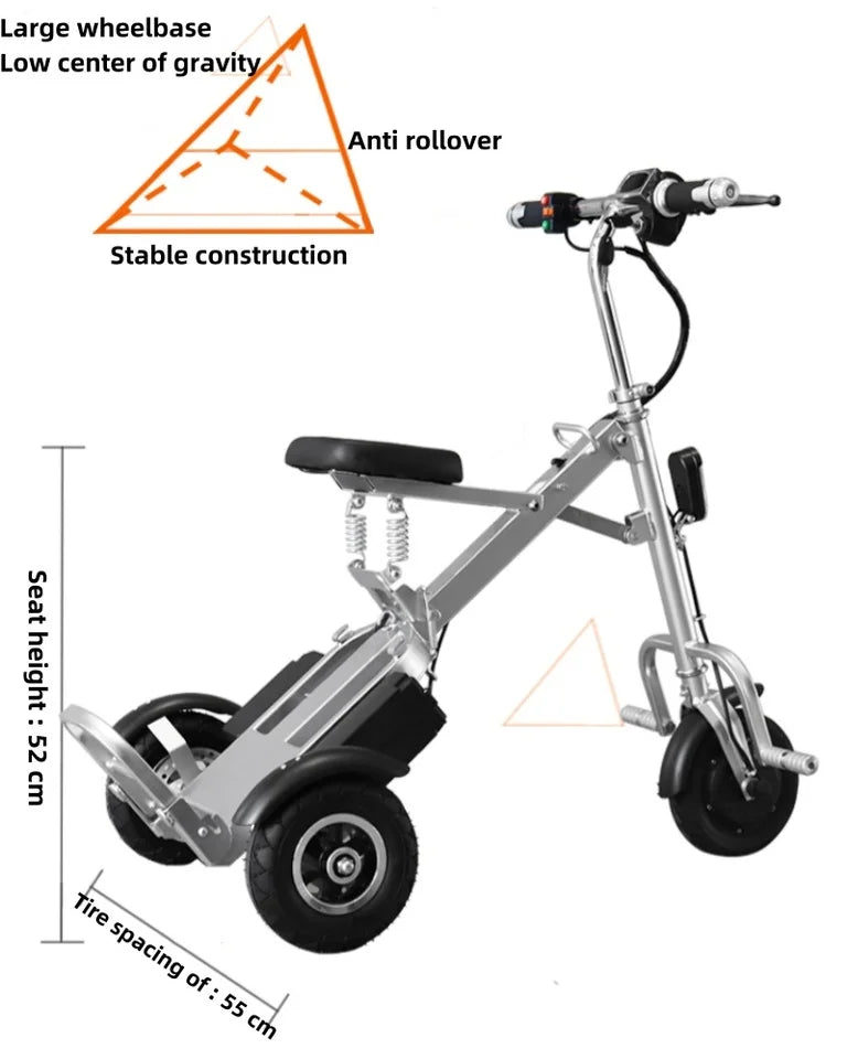 3 Wheel Foldable Electric Tricycle Scooter For Senior 250w 36v Mini Lightweight Electric Scooter With Basket Removable Battery - Buy  Product on Alibaba.com