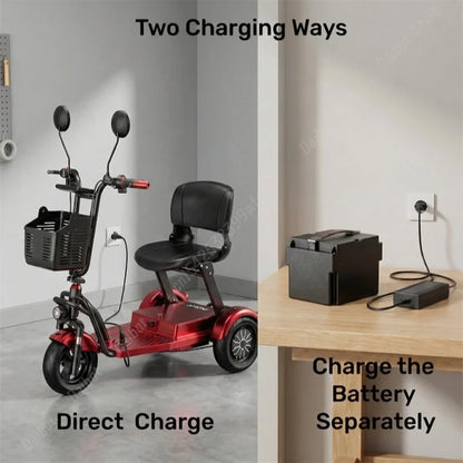 Portable Foldable 3 Wheel Mobility Tricycle 1000w 48v Detachable Battery Preassembled For Elderly Adults Us & Eu Warehouse Stock - Buy  Product on Alibaba.com