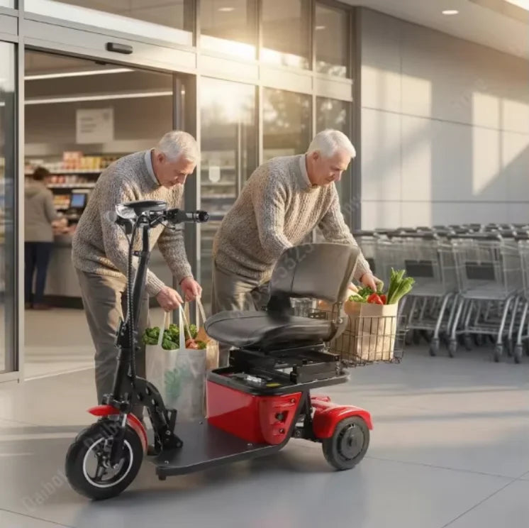 Lightweight Foldable 3-wheel Electric Tricycle Dual 250w Motors 36v Removable Lithium Battery 35-40km Range For Adults Seniors - Buy  Product on Alibaba.com