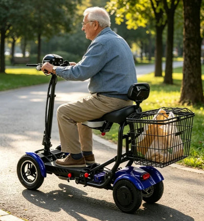 Folding All Terrain 4-wheel Electric Scooter With Basket & Baby Seat For Family Adults Daily Travel,Us Eu Warehouse Ready Stock - Buy  Product on Alibaba.com