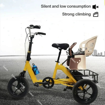 14inch 350w 48v Three Wheel Electric Tricycle Foldable Adult Child Seat Blue/yellow Mini Family Lithium Battery Dual Disc Brake - Buy  Product on Alibaba.com