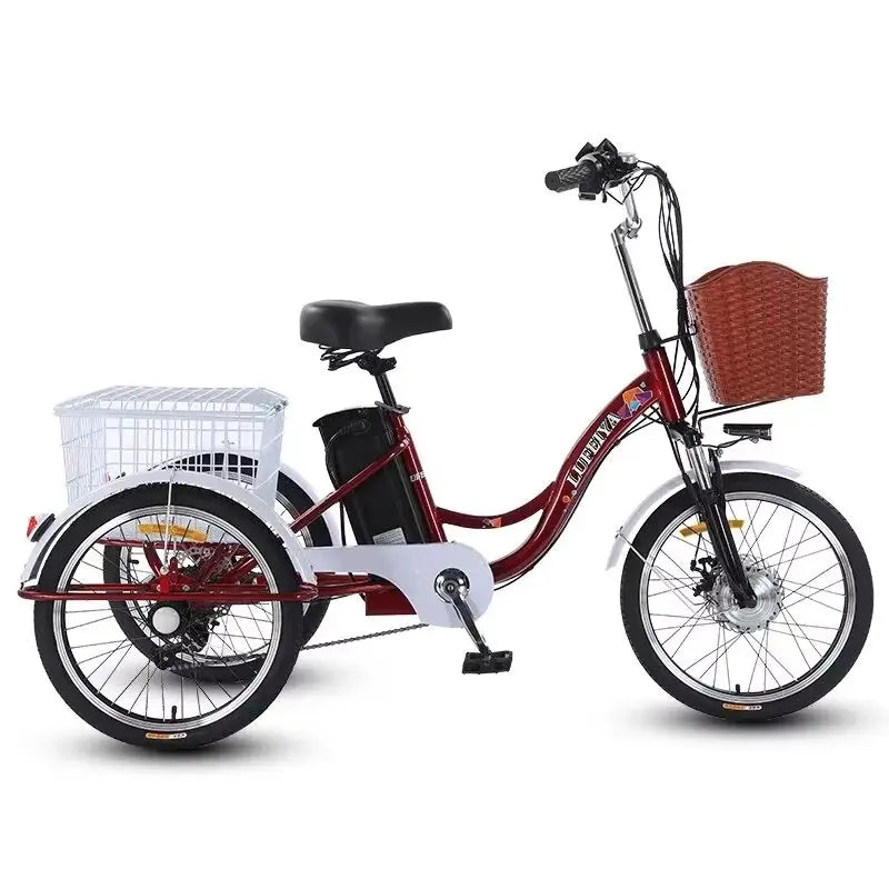 Adult 3 Wheel Electric Tricycle Lithium Battery 12a 350w 24 Inch Pull Basket 7-speed Carbon Steel Frame Disc Brakes Front Hub - Buy  Product on Alibaba.com