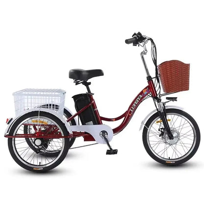 Adult 3 Wheel Electric Tricycle Lithium Battery 12a 350w 24 Inch Pull Basket 7-speed Carbon Steel Frame Disc Brakes Front Hub - Buy  Product on Alibaba.com