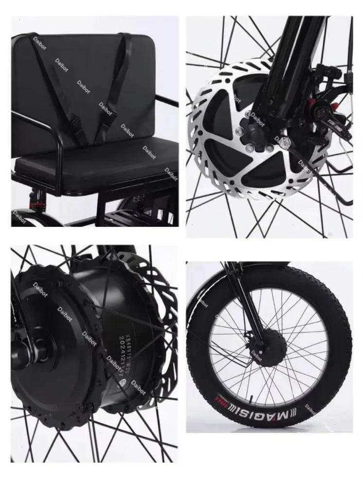 3 Passenger Family Electric Tricycle With Lcd Display 7-speed Removable Lithium Battery Safe Daily Ride For Adults - Buy  Product on Alibaba.com