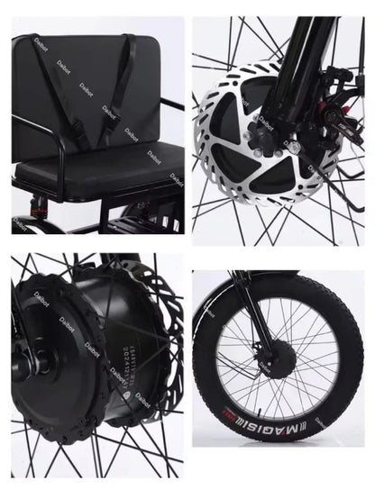 3 Passenger Family Electric Tricycle With Lcd Display 7-speed Removable Lithium Battery Safe Daily Ride For Adults - Buy  Product on Alibaba.com