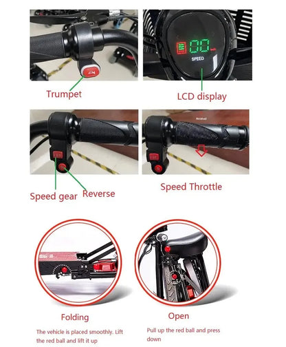 Foldable 10" 4 Wheel E-scooter 500w Dual Motor Lightweight With Basket For Seniors Elderly Daily Travel Us Warehouse Stock - Buy  Product on Alibaba.com