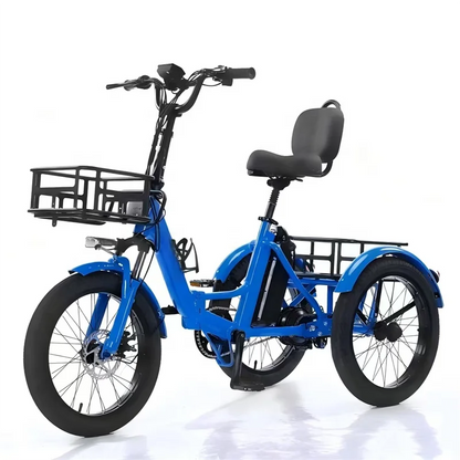 350w Fat Tire Blue Small Electric Tricycle Folding Adults 3 Wheel Cargo Booster Removable Lithium Battery Brushless Motor - Buy  Product on Alibaba.com