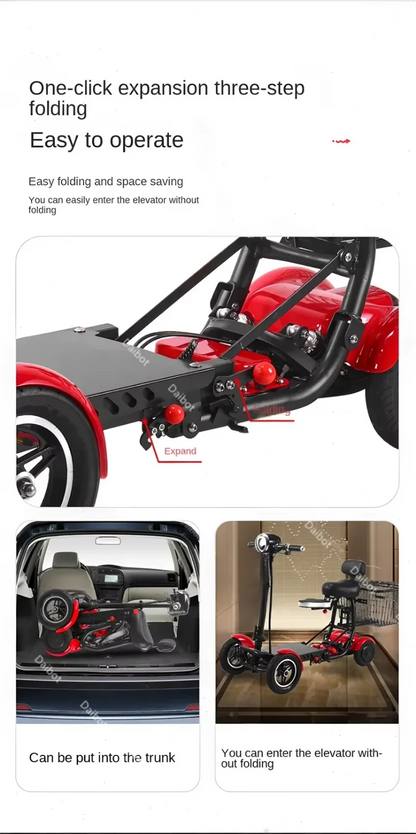 Folding All Terrain 4-wheel Electric Scooter With Basket & Baby Seat For Family Adults Daily Travel,Us Eu Warehouse Ready Stock - Buy  Product on Alibaba.com