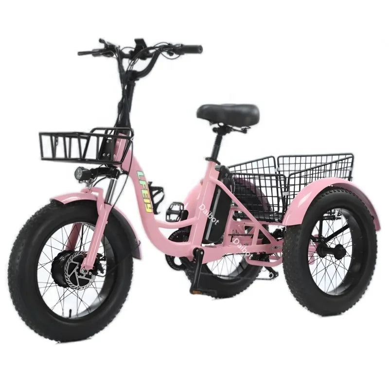 Electric Tricycle For Adult 3 Wheels 500w 48v Fat Tire Electric Cargo Bicycle Ladies Waterproof And Anti-theft Battery Removable - Buy  Product on Alibaba.com