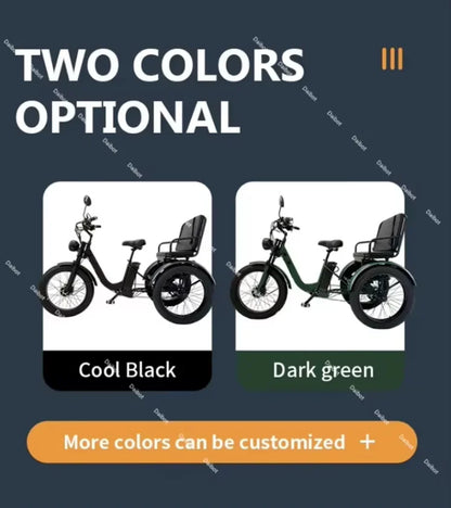 24 Inch Fat Tire Electric Tricycle Adults With Cargo/ Passenger Seat Removable Battery 750w Cool Off Road Booster Electric Bike - Buy  Product on Alibaba.com
