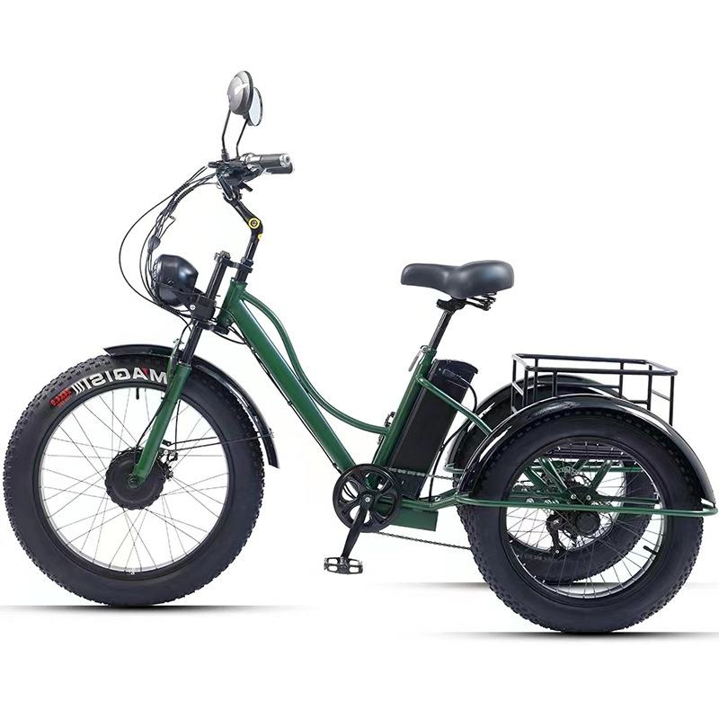 New 3-wheel Electric Tricycle Cargo Bike For Elderly Adults 2 Seat 750w Front Hub Motor Lithium Battery 7-speed Fat Tire - Buy  Product on Alibaba.com
