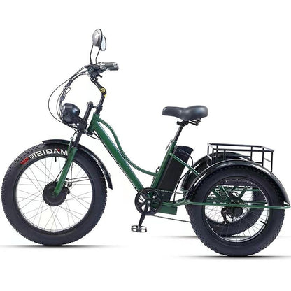New 3-wheel Electric Tricycle Cargo Bike For Elderly Adults 2 Seat 750w Front Hub Motor Lithium Battery 7-speed Fat Tire - Buy  Product on Alibaba.com