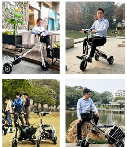 3 Wheel Foldable Brushless Lithium Battery Electric Tricycle Scooter Senior 250w 36v Mini Lightweight Basket Removable Battery - Buy  Product on Alibaba.com