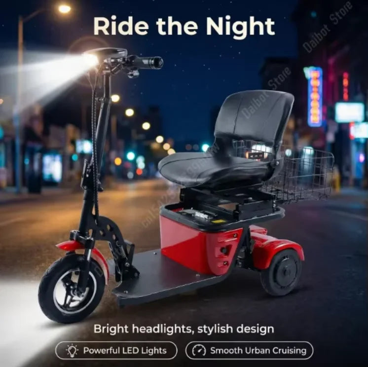 Lightweight Foldable 3-wheel Electric Tricycle Dual 250w Motors 36v Removable Lithium Battery 35-40km Range For Adults Seniors - Buy  Product on Alibaba.com