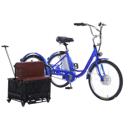 3 Wheel Electric Tricycle Cargo Senior 36v 350w 24 Inch Family Booster Bicycle Adults Lithium Battery 7-speed Front Hub Motor - Buy  Product on Alibaba.com