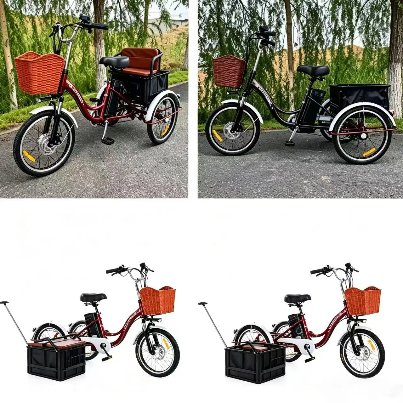 Adult 3 Wheel Electric Tricycle Lithium Battery 12a 350w 24 Inch Pull Basket 7-speed Carbon Steel Frame Disc Brakes Front Hub - Buy  Product on Alibaba.com