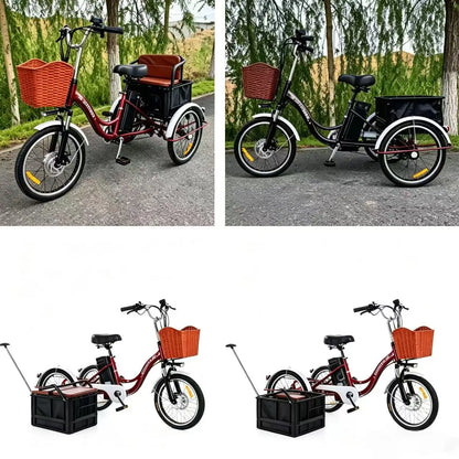 Adult 3 Wheel Electric Tricycle Lithium Battery 12a 350w 24 Inch Pull Basket 7-speed Carbon Steel Frame Disc Brakes Front Hub - Buy  Product on Alibaba.com
