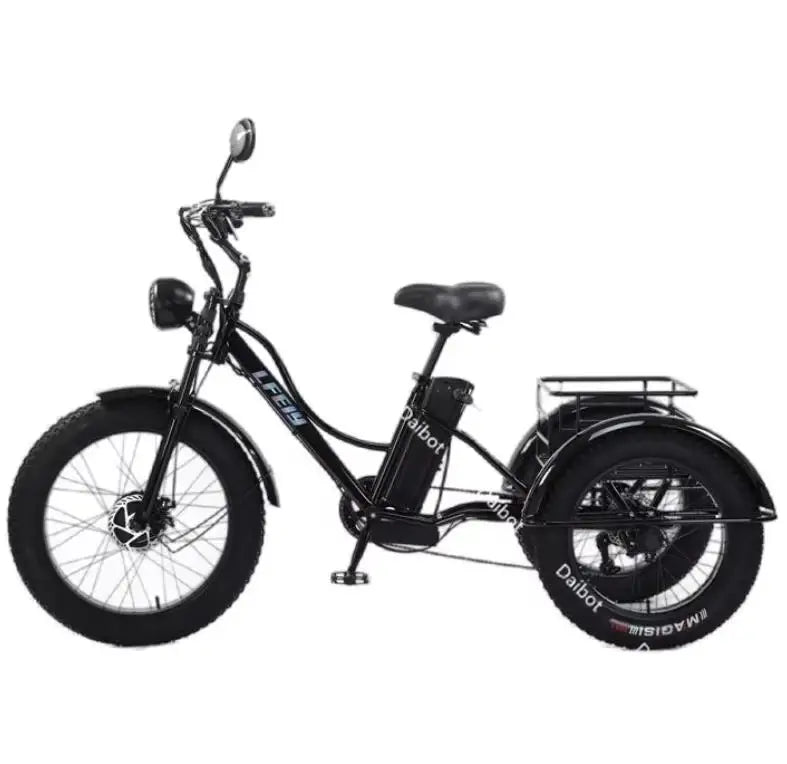 New 3-wheel Electric Tricycle Cargo Bike For Elderly Adults 2 Seat 750w Front Hub Motor Lithium Battery 7-speed Fat Tire - Buy  Product on Alibaba.com