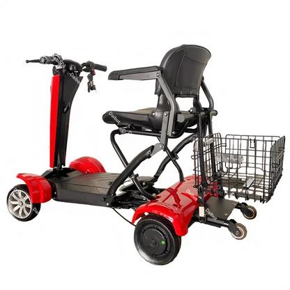 Auto Fold Dual Motor 4-wheel Electric Scooter 36v 500w Lightweight 40-60km Range Unisex Portable Mobility Vehicle Elderly Riders - Buy  Product on Alibaba.com