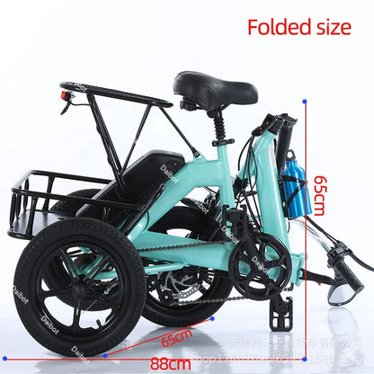 14inch 350w 48v Three Wheel Electric Tricycle Foldable Adult Child Seat Blue/yellow Mini Family Lithium Battery Dual Disc Brake - Buy  Product on Alibaba.com