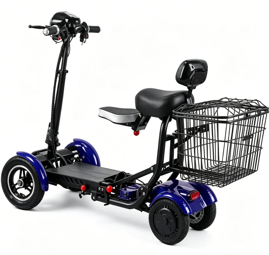 Folding All Terrain 4-wheel Electric Scooter With Basket & Baby Seat For Family Adults Daily Travel,Us Eu Warehouse Ready Stock - Buy  Product on Alibaba.com