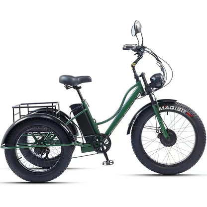 New 3-wheel Electric Tricycle Cargo Bike For Elderly Adults 2 Seat 750w Front Hub Motor Lithium Battery 7-speed Fat Tire - Buy  Product on Alibaba.com