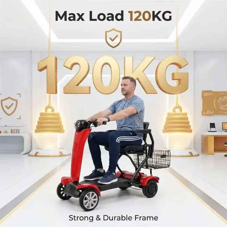 Auto Fold Dual Motor 4-wheel Electric Scooter 36v 500w Lightweight 40-60km Range Unisex Portable Mobility Vehicle Elderly Riders - Buy  Product on Alibaba.com