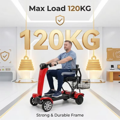 Auto Fold Dual Motor 4-wheel Electric Scooter 36v 500w Lightweight 40-60km Range Unisex Portable Mobility Vehicle Elderly Riders - Buy  Product on Alibaba.com