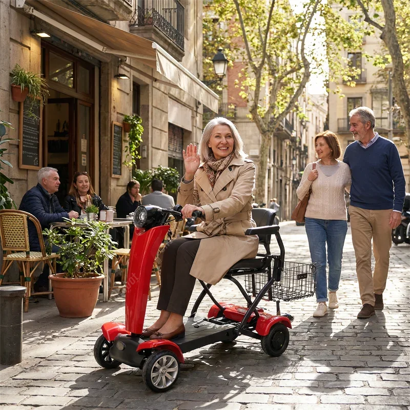 Auto Fold Dual Motor 4-wheel Electric Scooter 36v 500w Lightweight 40-60km Range Unisex Portable Mobility Vehicle Elderly Riders - Buy  Product on Alibaba.com