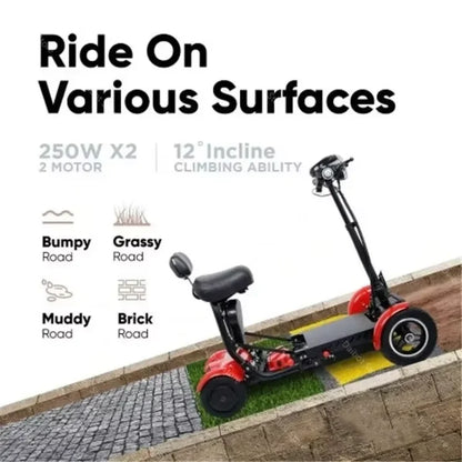 Folding All Terrain 4-wheel Electric Scooter With Basket & Baby Seat For Family Adults Daily Travel,Us Eu Warehouse Ready Stock - Buy  Product on Alibaba.com