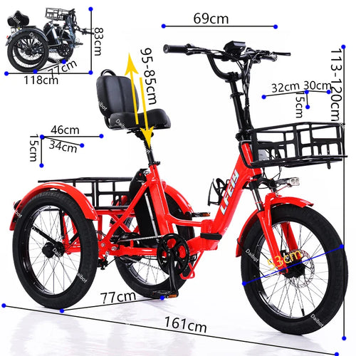 Folding Adult Electric Tricycle 350w 48v 3 Wheel Foldable Fat Tire Us Warehouse Ready Stock Electric Trike For Seniors Ul2272 - Buy Electric Bike
electric Tricycle Vehicle
electric Tricycle Product on Alibaba.com