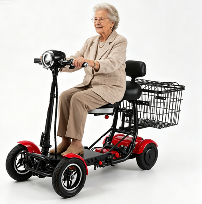 Family All Terrain Folding Mobility Electric Scooter Elder With Basket/baby Seat 500w 10ah/20ah 4 Wheel Mini Electric Car