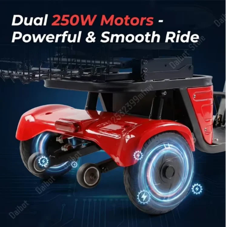 Lightweight Foldable 3-wheel Electric Tricycle Dual 250w Motors 36v Removable Lithium Battery 35-40km Range For Adults Seniors - Buy  Product on Alibaba.com