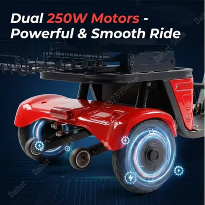 Lightweight Foldable 3-wheel Electric Tricycle Dual 250w Motors 36v Removable Lithium Battery 35-40km Range For Adults Seniors - Buy  Product on Alibaba.com